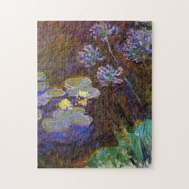 Water Lilies and Agapanthus Monet Fine Art Jigsaw Puzzle (Vertical)