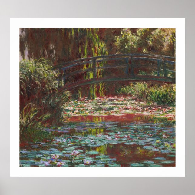 Water Lilies and Japanese Bridge by Claude Monet Poster (Front)