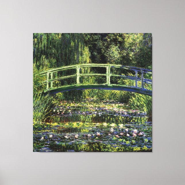 Water Lilies and Japanese Bridge Canvas Print (Front)