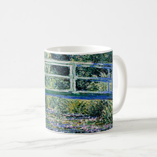 "Water Lilies and Japanese Bridge" Coffee Mug (Front Right)
