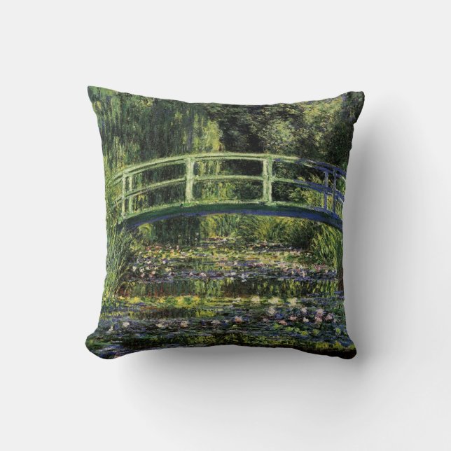 Water Lilies and Japanese Bridge Cushion (Front)