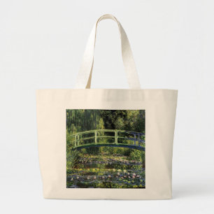 Water Lilies and Japanese Bridge Large Tote Bag