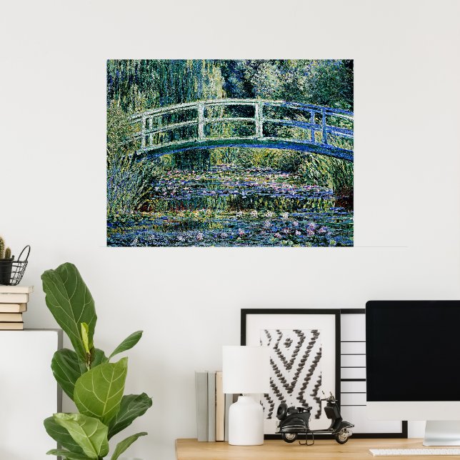 Water Lilies and Japanese Bridge Poster (Home Office)