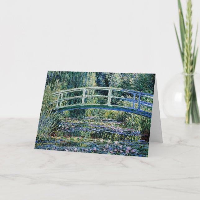 "Water Lilies and Japanese Bridge" Thank You Card (Front)