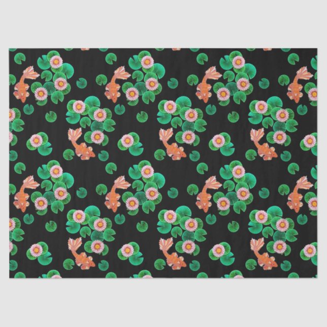 Water Lilies and Koi Fish Tissue Paper (Front)