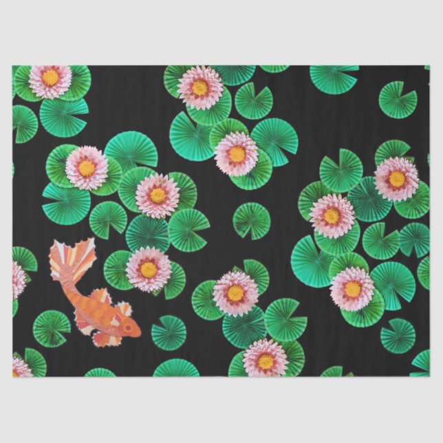 Water Lilies and Koi Fish Tissue Paper (Front)