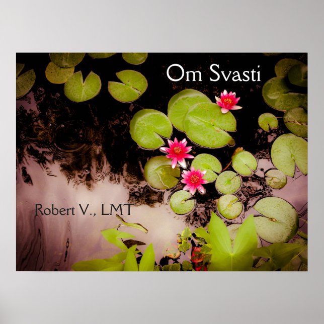 Water lilies and koi pond poster (Front)