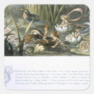 Water-Lilies and Water Fairies, illustration from Square Sticker