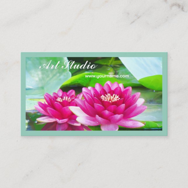 Water Lilies Art Studio Business Card (Front)