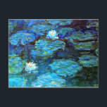 Water Lilies (blue) by Claude Monet Postcard<br><div class="desc">Famous painting by Claude Monet,  Water Lilies (blue),  postcard.</div>