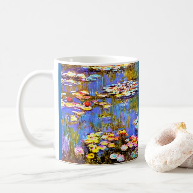 "Water Lilies" by Claude Monet Ceramic Mug (With Donut)