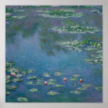 Water Lilies by Claude Monet Fine Art Poster Print<br><div class="desc">Water Lilies by Claude Monet. Painted in France in 1906. Water Lilies comes from his 3rd water-lily series. Originally painted in oil on canvas. this digital mage of the artwork is a great addition to any space n your home!</div>