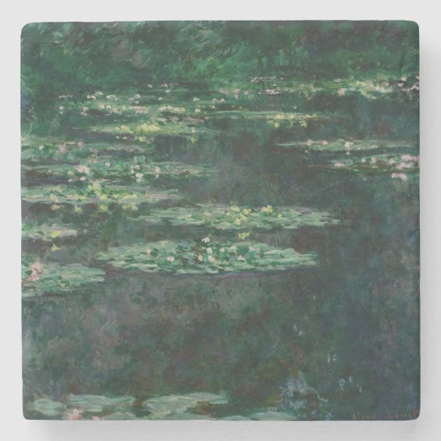 Water Lilies (by Claude Monet) Stone Coaster (Front)