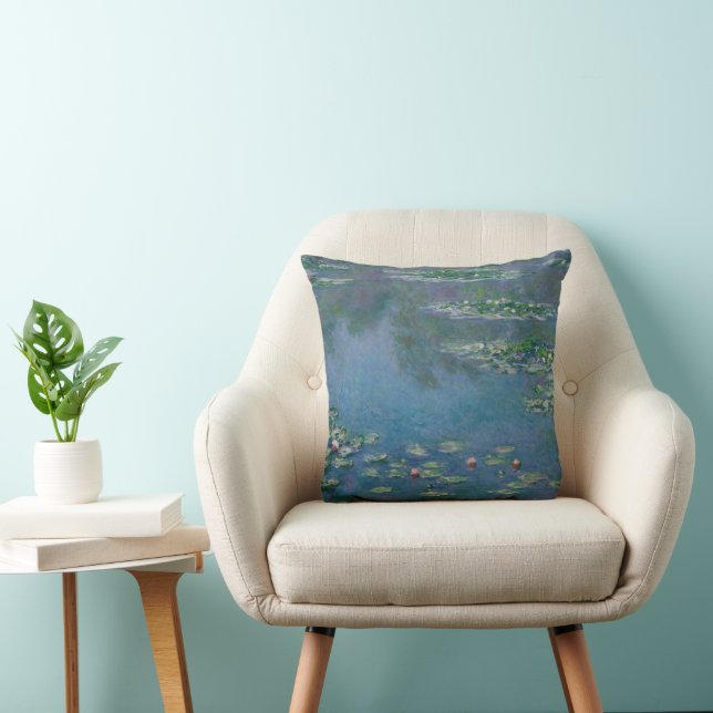 Water Lilies by Claude Monet Throw Pillow (Chair)