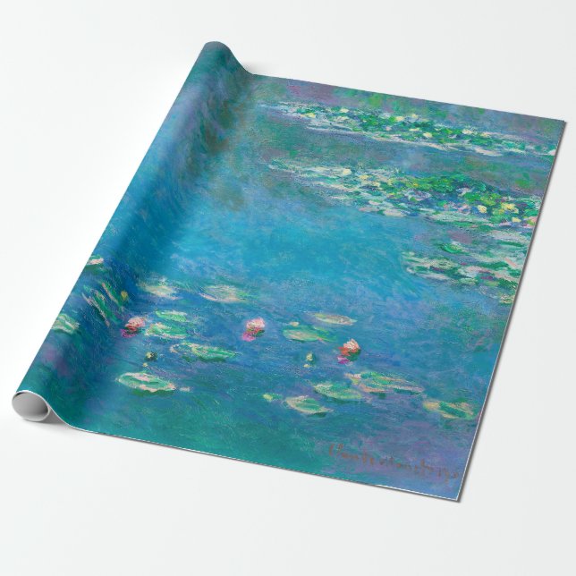 Water Lilies by Claude Monet Wrapping Paper (Unrolled)