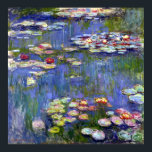 Water Lilies by Monet on Canvas Matte Poster<br><div class="desc">"Water Lilies" by French Impressionism artist Claude Monet,  1916. Claude Monet was one of the founders of French Impressionism painting.</div>