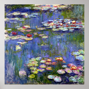Water Lilies by Monet on Canvas Matte Poster