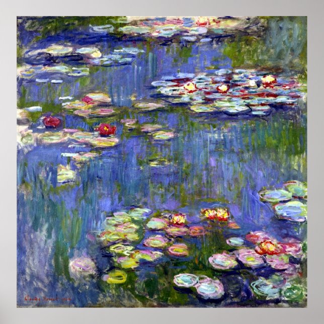 Water Lilies by Monet on Canvas Matte Poster (Front)