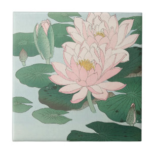 Water Lilies by Ohara Koson Tile