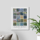 Water Lilies Claude Monet Canvas Print<br><div class="desc">Collage Claude Monet canvas print featuring Water Lilies vintage floral landscape painting.</div>