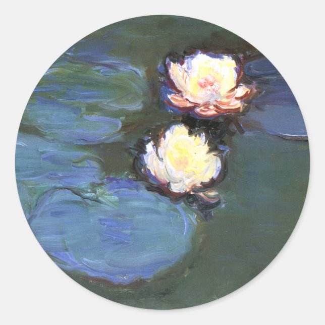 Water Lilies, Claude Monet Classic Round Sticker (Front)
