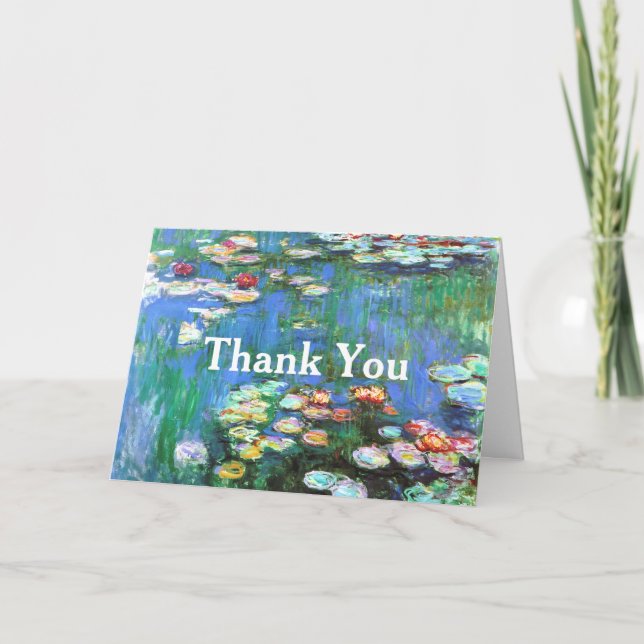 Water Lilies Claude Monet Fine Art Thank You Card (Front)