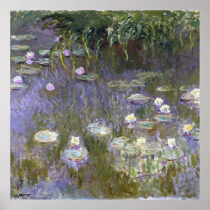 Water lilies claude monet french painter on art poster