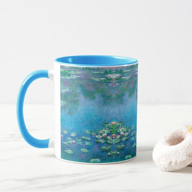 Water Lilies, Claude Monet  Mug (With Donut)