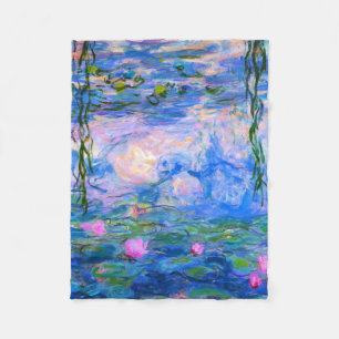 Water Lilies Claude Monet Restored Fleece Blanket