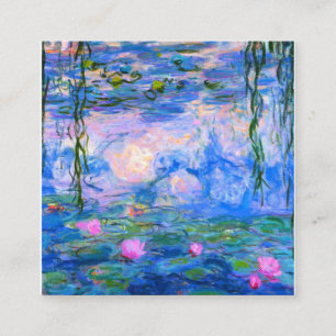 Water Lilies Claude Monet Restored Square Business Card