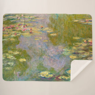 Water Lilies Claude Monet Sherpa Blanket