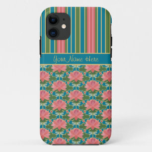 Water Lilies, Dragonflies, Stripes: iPhone 5 Case
