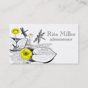 Water-lilies engraving business card