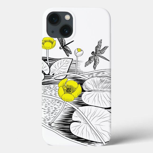 Water-lilies engraving Case-Mate iPhone case (Back)