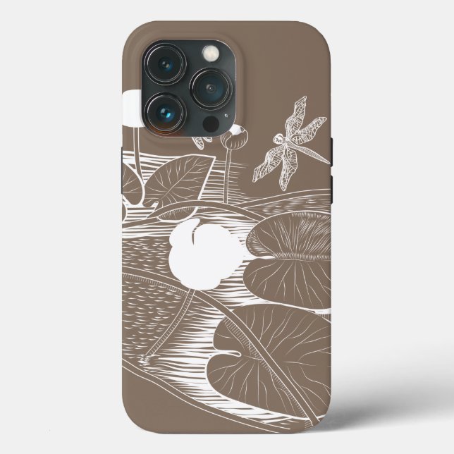 Water-lilies engraving Case-Mate iPhone case (Back)