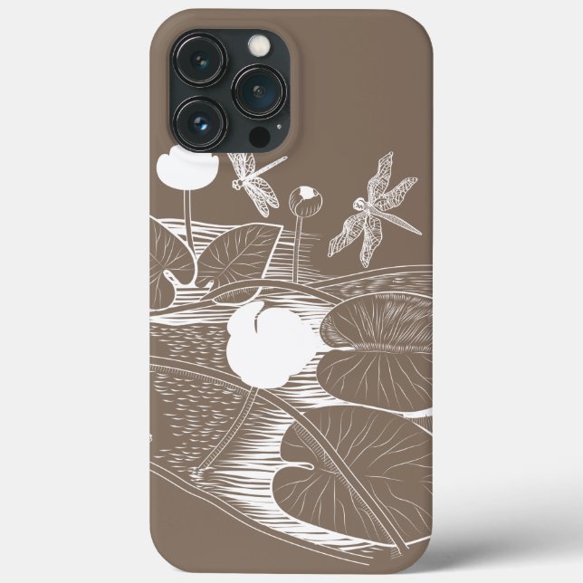 Water-lilies engraving Case-Mate iPhone case (Back)