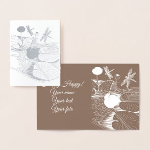Water-lilies engraving foil card