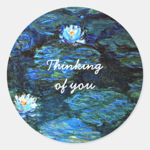 Water Lilies, famous Monet painting Classic Round Sticker