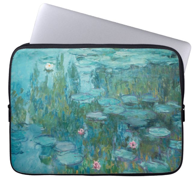 Water Lilies, Fine Art Oil Painting, Claude Monet Laptop Sleeve (Front)