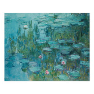 Water Lilies, Fine Art Oil Painting, Claude Monet Poster