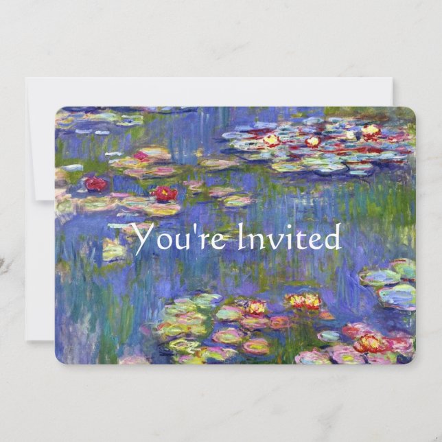 Water Lilies Fine Art Wedding Invitation (Front)