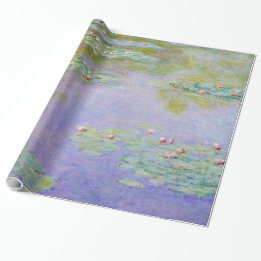 Water Lilies Flower Painting Wrapping Paper