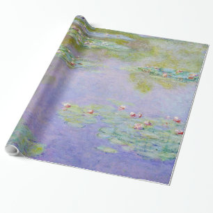 Water Lilies Flower Painting Wrapping Paper
