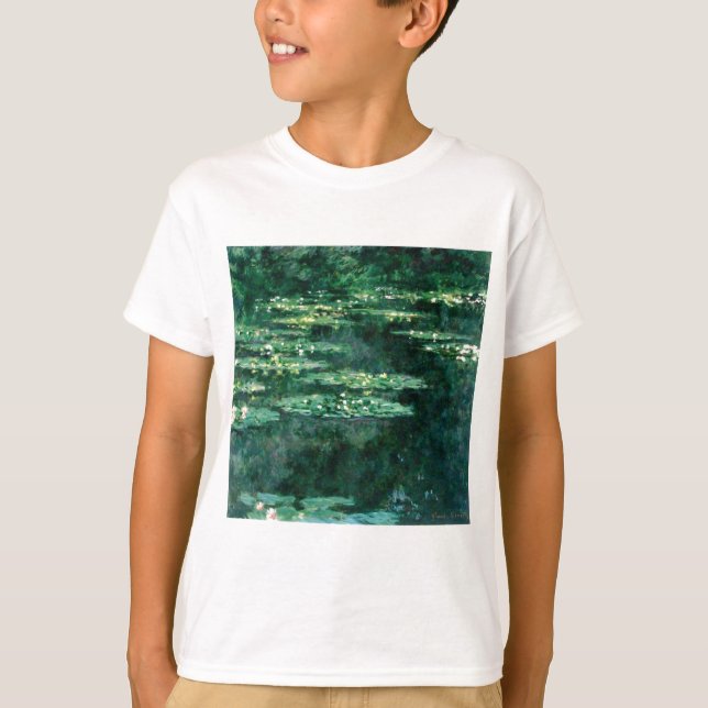 WATER LILIES IN GREEN POND by Claude Monet  T-Shirt (Front)