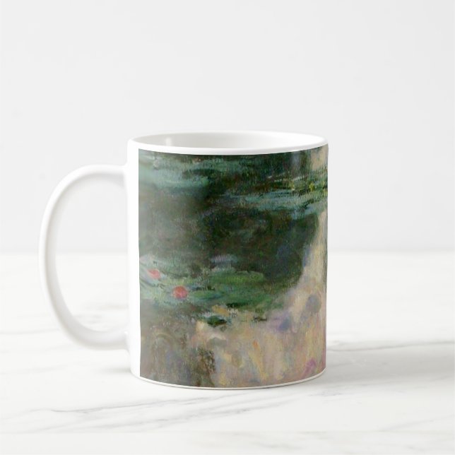 WATER LILIES IN PINK GREEN POND by Claude Monet Coffee Mug (Left)
