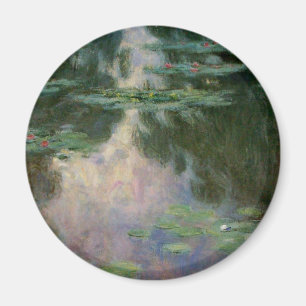 WATER LILIES IN PINK GREEN POND by Claude Monet Magnet