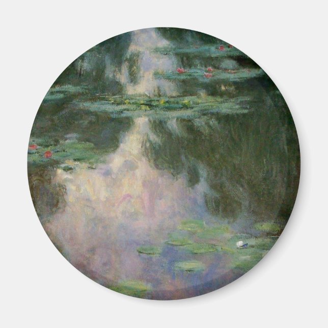 WATER LILIES IN PINK GREEN POND by Claude Monet Magnet (Front)
