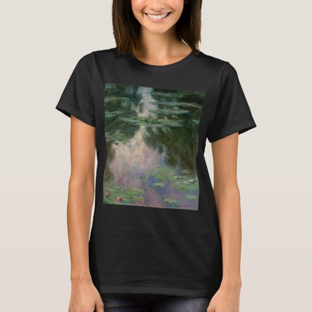 WATER LILIES IN PINK GREEN POND by Claude Monet T-Shirt (Front)
