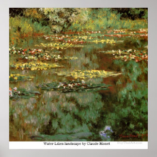 Water Lilies landscape by Claude Monet Poster