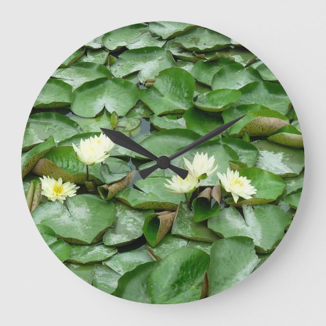 Water Lilies Large Clock (Front)